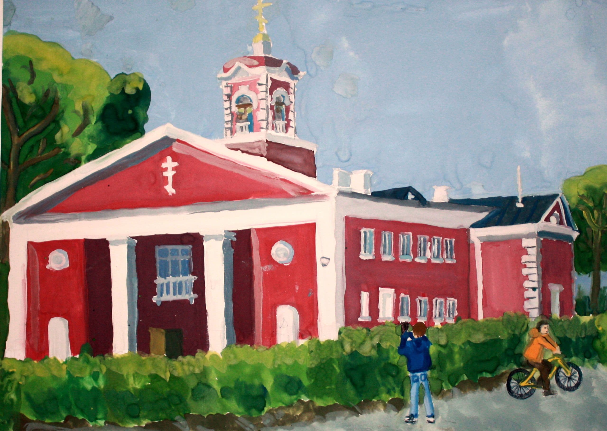 "Храм", Глазкова Александра (12 лет), гуашь, преп. Гагина Анастасия Игоревна