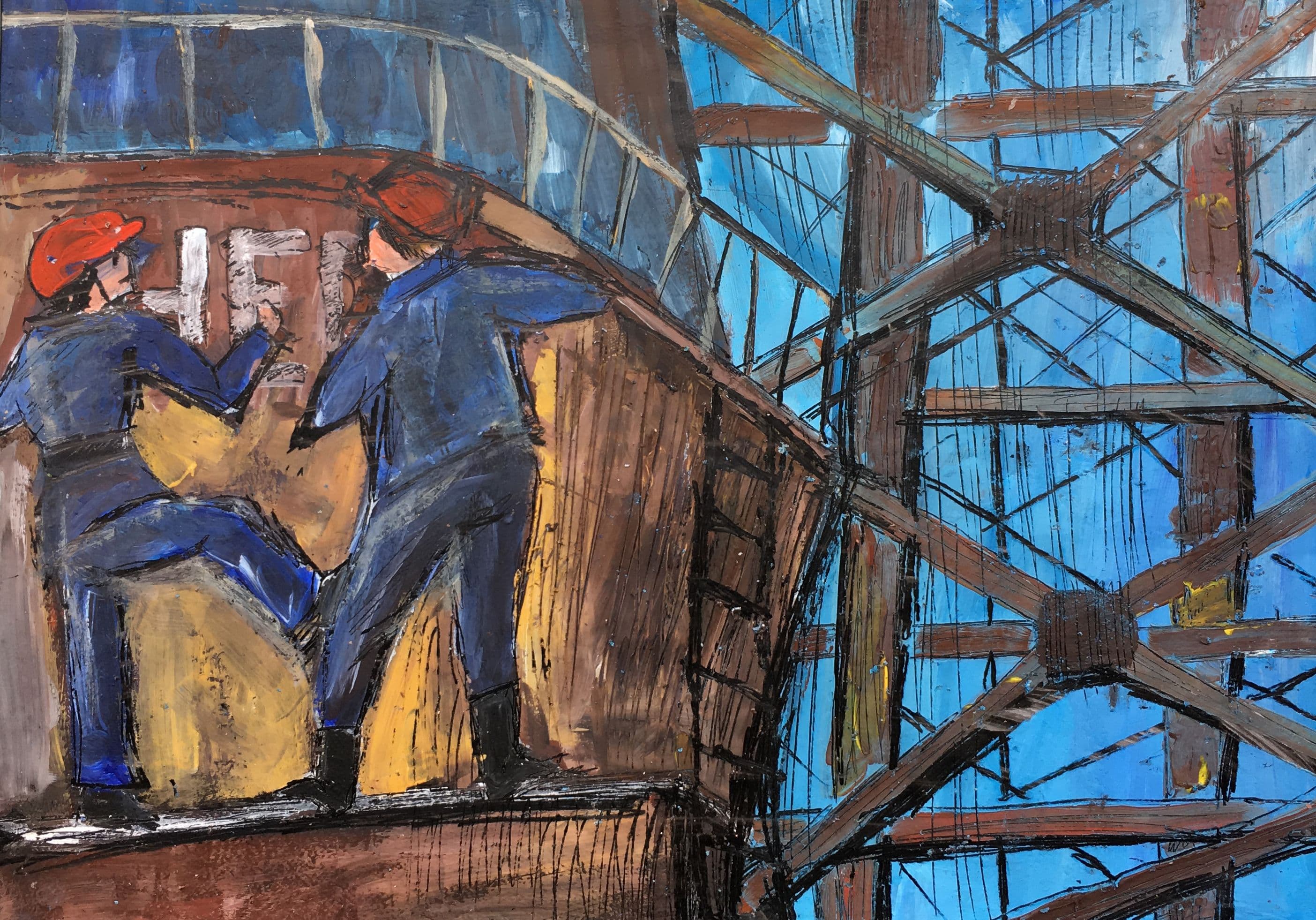 Федорова Елизавета. 13 лет. «Ремонт судна», воскография. Преподаватель [О. Д. Гоголева](/teacher/od-gogoleva)