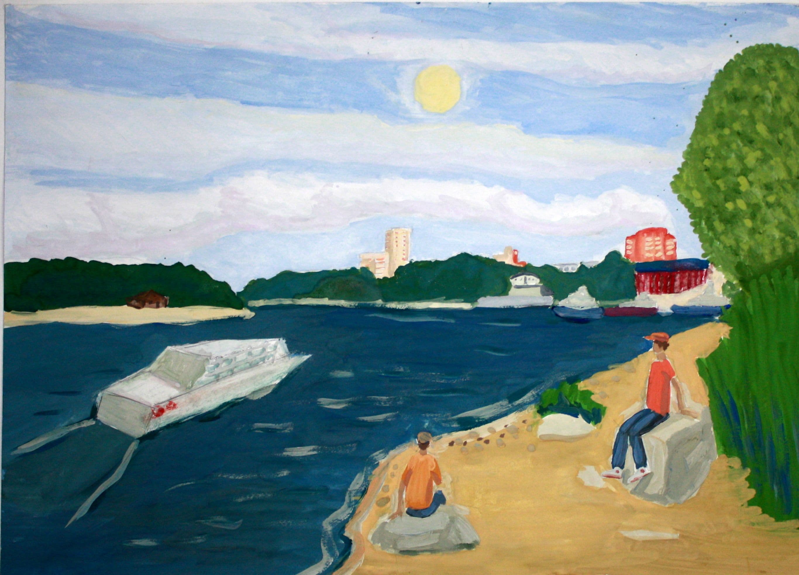 "Летний день на Неве", Иванов Михаил (13 лет), гуашь, преп. Рец Антонина Федоровна