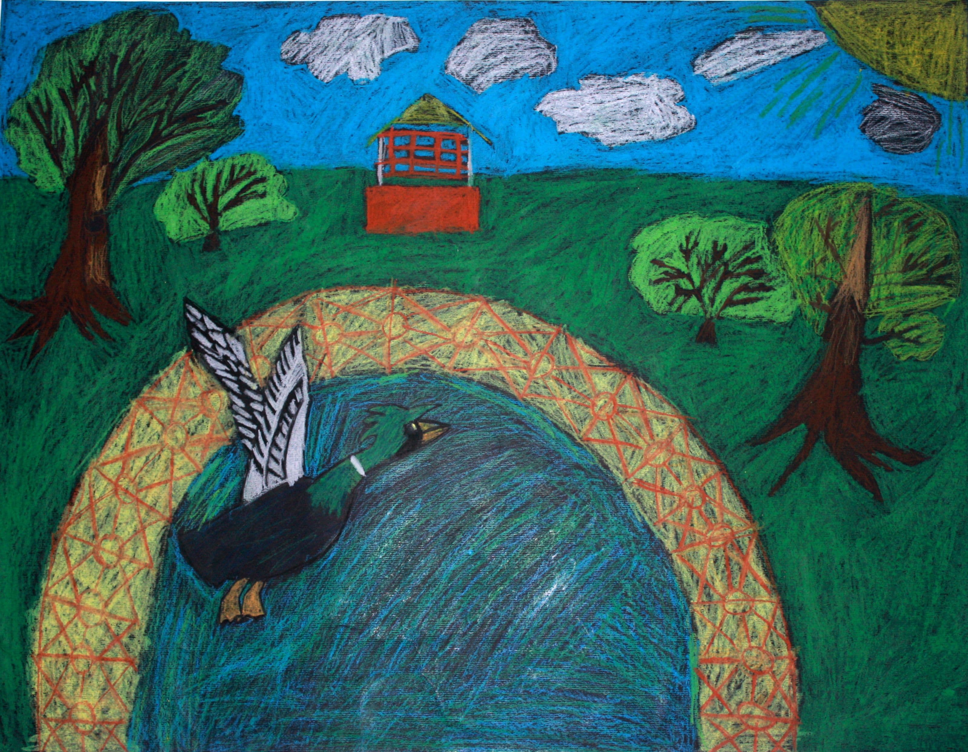 "Пруд", Саар Владислав (11 лет), пастель, преп. Рец Антонина Федоровна