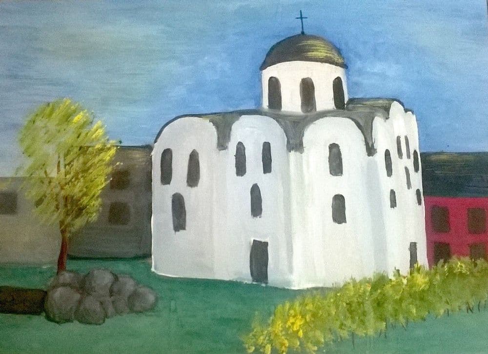 "Святой Храм", Саитчина Алла (12 лет), гуашь, преп. Ясенева И. А.