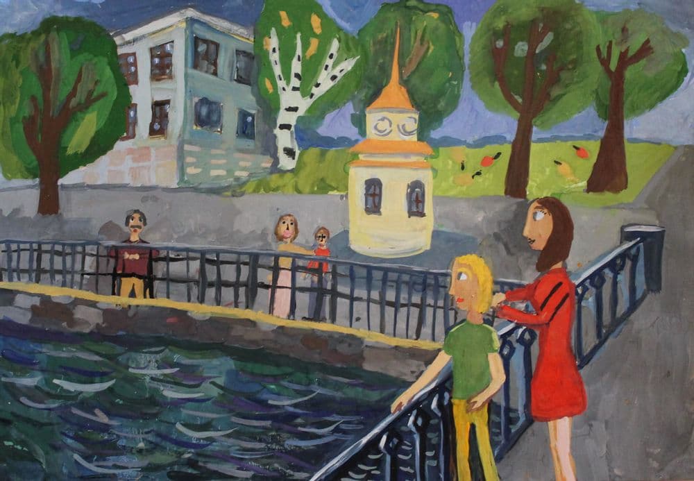 Белоусова Ульяна. 10 лет. «Кронштадт», гуашь. Преподаватель Н. В. Малевинская