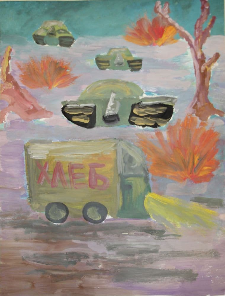 "Невский пятачок", Ксения Филиппова (8 лет), гуашь, преп. Ясенева И. А.