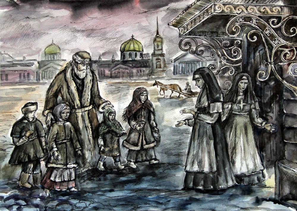 Лагутина Надя. 11 лет. "Иоанн Кронштадский", гуашь. Преподаватель Н. А. Мельникова
