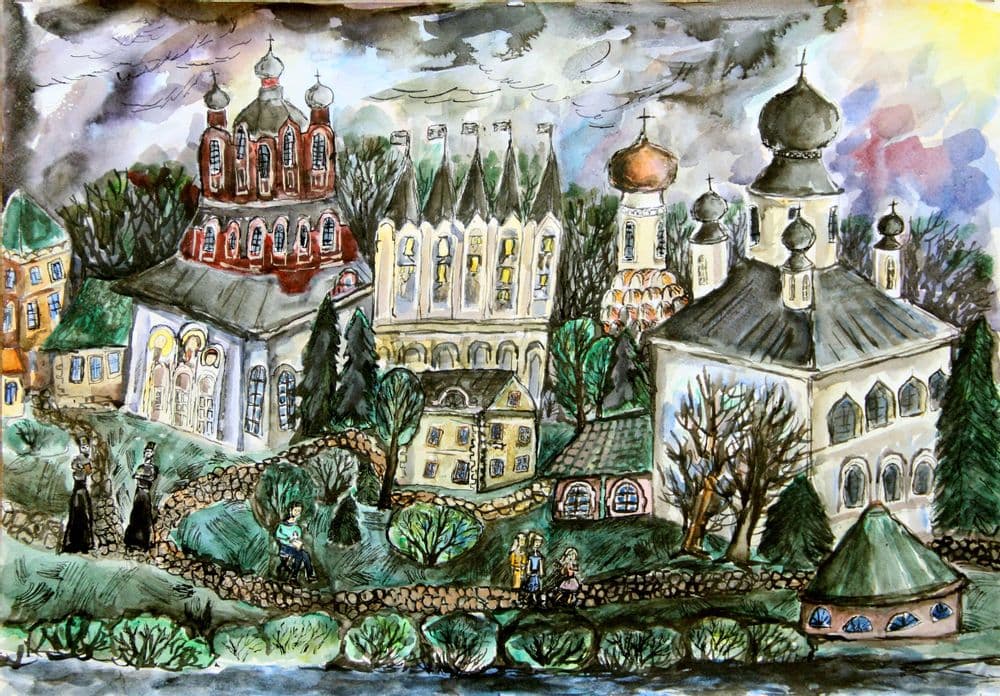 Лагутина Надежда (9 лет), акварель, тушь