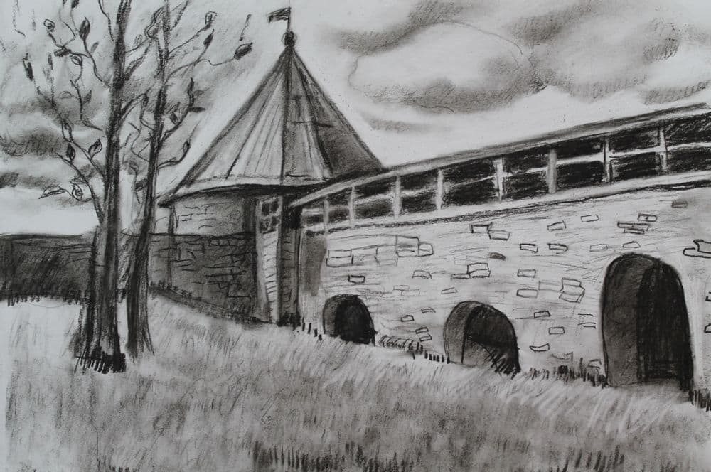 "Старая Ладога", Денисова Мария (8 лет), уголь