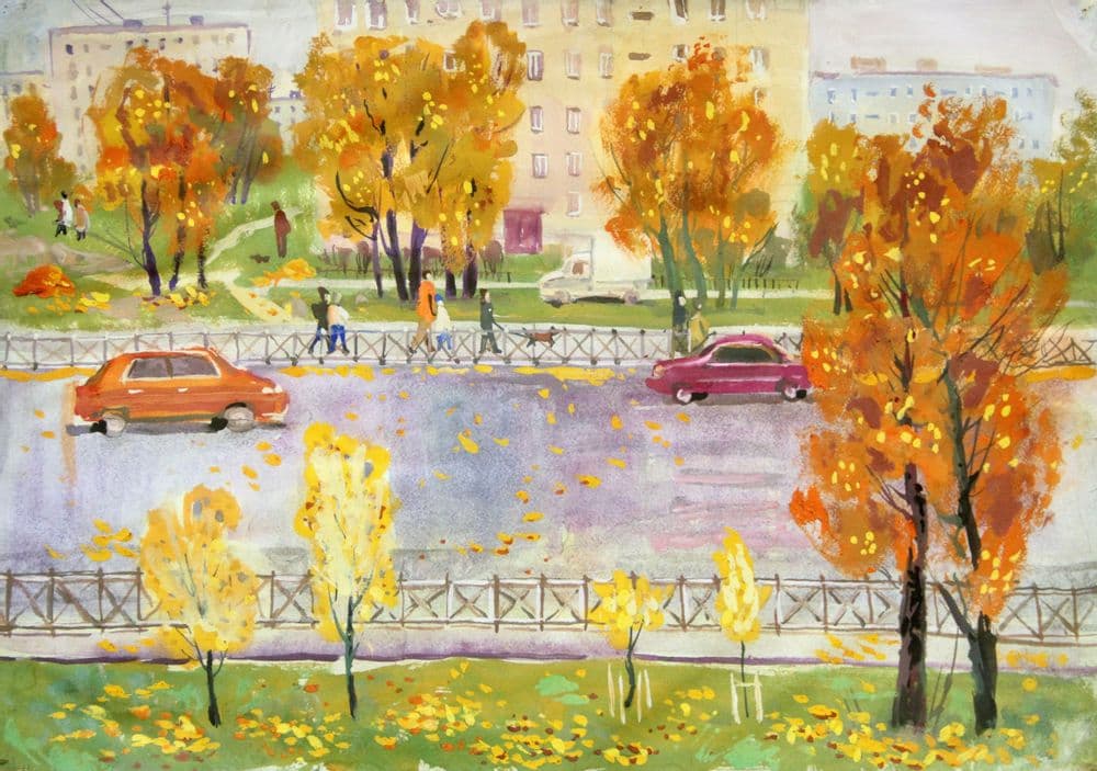 "Город. Ранняя осень", Прудникова Елизавета (9 лет)