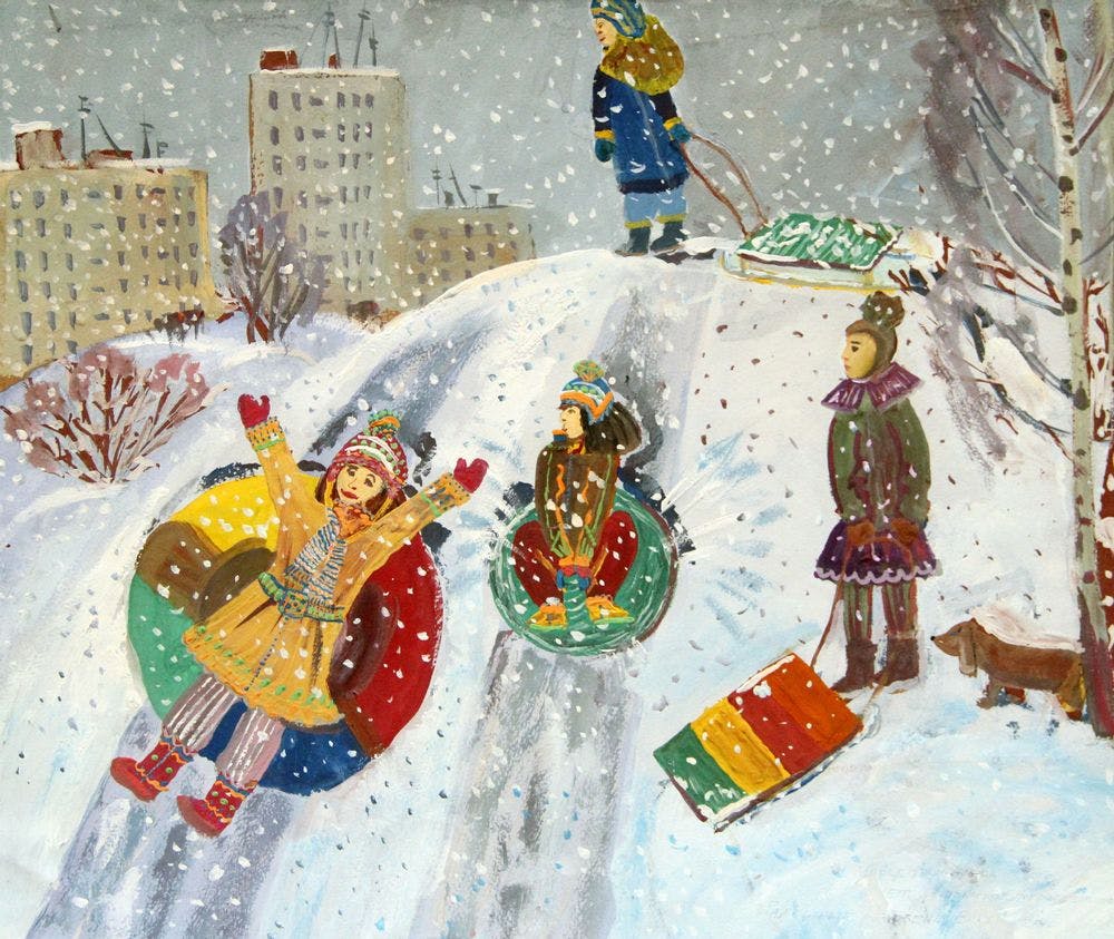 "Радостные мгновенья зимы", Мирясова Алёна (10 лет)