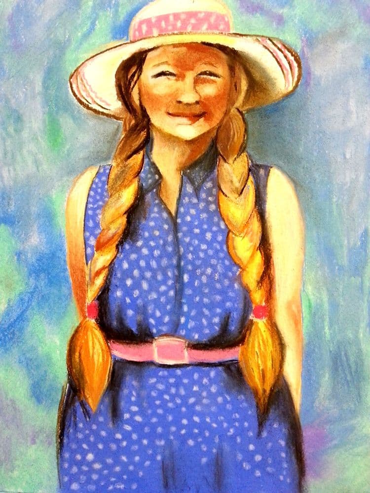 «Портрет директора Тихвинской музыкальной школы имени Н. А. Римского-Корсакова Натальи Румянцевой», Петрова Дарья (14 лет), преп. Фомина Лилия Адольфовна